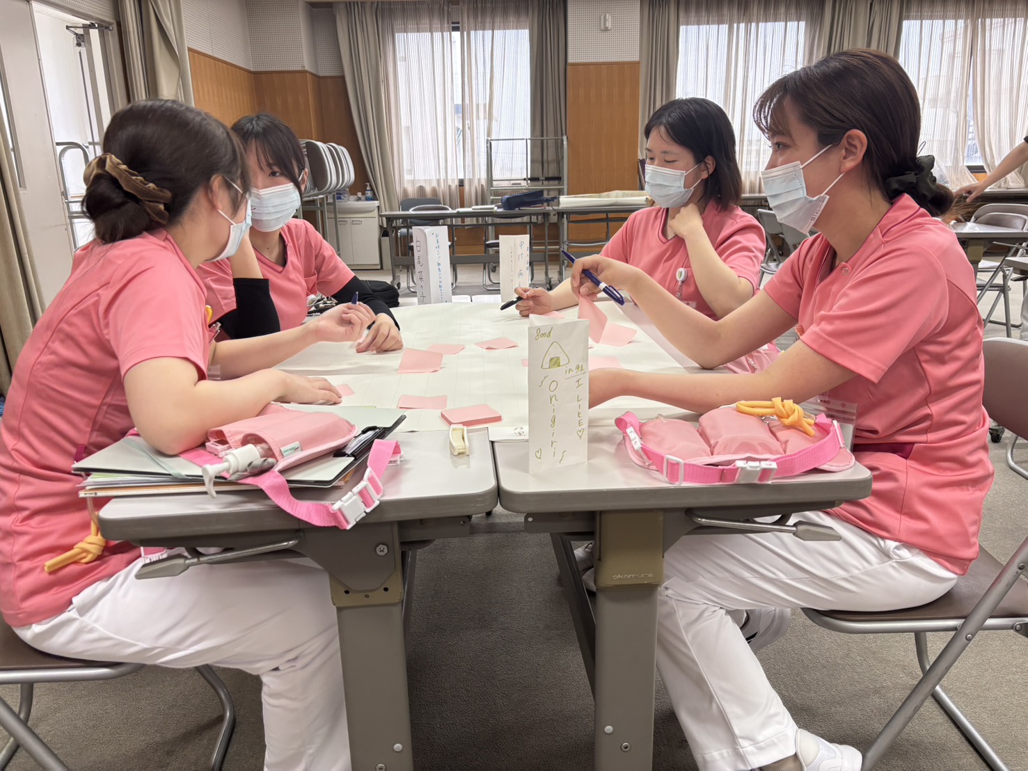 福岡県大牟田市にある社会保険大牟田天領病院　新人看護師研修の様子